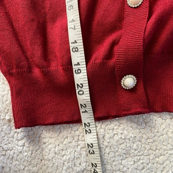 Cider Flower Button Long Sleeve Red Sweater/Cardigan Sz: Medium - Picture 6 of 8